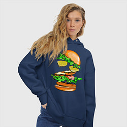 Толстовка оверсайз женская King Burger, цвет: тёмно-синий — фото 2