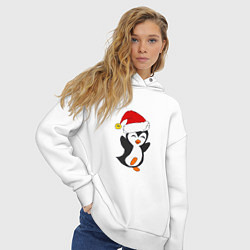 Толстовка оверсайз женская Happy Pinguin, цвет: белый — фото 2