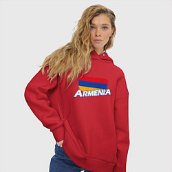Толстовка оверсайз женская Armenia Flag, цвет: красный — фото 2
