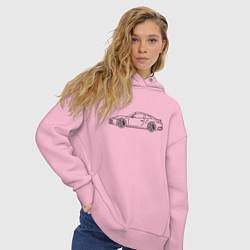 Толстовка оверсайз женская Porsche 911 Tubro S, цвет: светло-розовый — фото 2