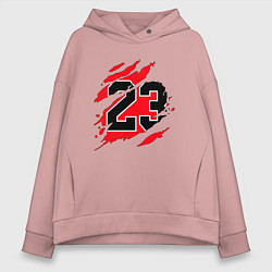 Толстовка оверсайз женская Bulls 23, цвет: пыльно-розовый