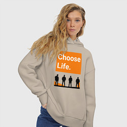 Толстовка оверсайз женская Choose Life, цвет: миндальный — фото 2