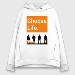 Толстовка оверсайз женская Choose Life, цвет: белый