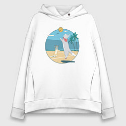 Женское худи оверсайз Cat Volleyball