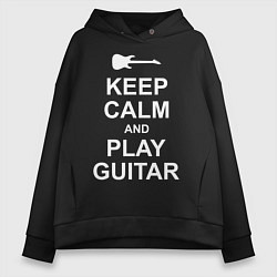 Толстовка оверсайз женская PLAY GUITAR, цвет: черный