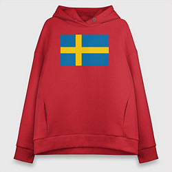 Женское худи оверсайз Швеция Флаг Швеции