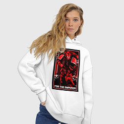 Толстовка оверсайз женская Постер За Императора! красны, цвет: белый — фото 2