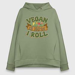 Женское худи оверсайз Vegan - How I Roll