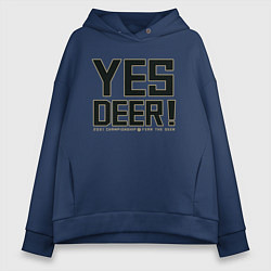 Толстовка оверсайз женская Yes Deer!, цвет: тёмно-синий
