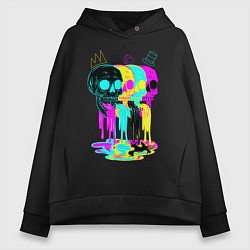 Женское худи оверсайз 4 ЧЕРЕПА SKULLS NEON