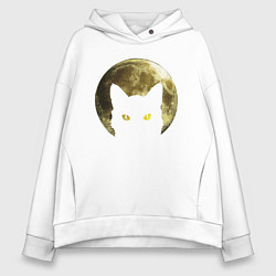 Толстовка оверсайз женская Space Cat, цвет: белый