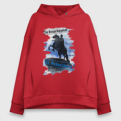 Толстовка оверсайз женская The Bronze Horseman, цвет: красный