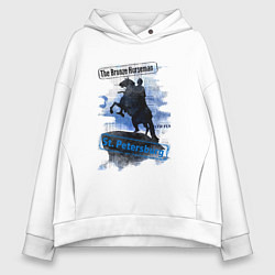 Толстовка оверсайз женская The Bronze Horseman, цвет: белый
