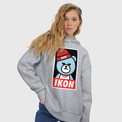 Толстовка оверсайз женская IKON YG Bear Dope, цвет: меланж — фото 2