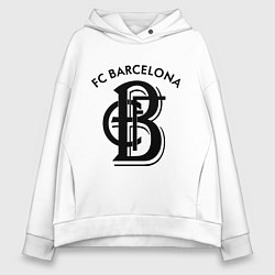 Толстовка оверсайз женская FC Barcelona, цвет: белый