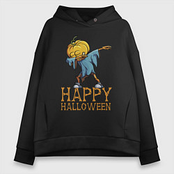 Толстовка оверсайз женская Happy Halloween, цвет: черный