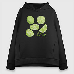Толстовка оверсайз женская Lime, цвет: черный