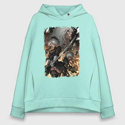 Толстовка оверсайз женская Ниер Nier Automata Z, цвет: мятный