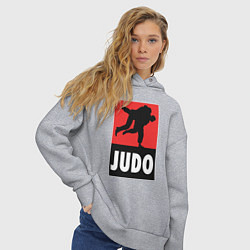 Толстовка оверсайз женская Judo, цвет: меланж — фото 2