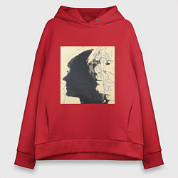 Толстовка оверсайз женская Andy Warhol art, цвет: красный