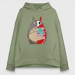 Толстовка оверсайз женская Totoro Inside, цвет: авокадо