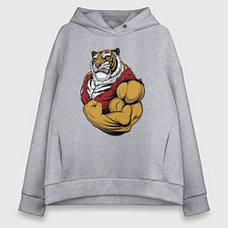 Толстовка оверсайз женская Power Tiger, цвет: меланж