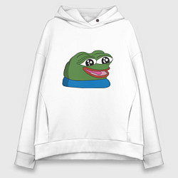 Толстовка оверсайз женская Pepe happy Пепе хеппи, цвет: белый