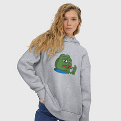 Толстовка оверсайз женская Pepe love пепе лов, цвет: меланж — фото 2