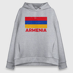 Толстовка оверсайз женская Armenia Flag, цвет: меланж