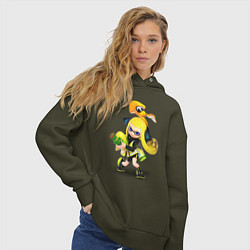 Толстовка оверсайз женская Splatoon Girl, цвет: хаки — фото 2