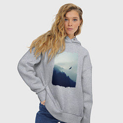 Толстовка оверсайз женская ОРЁЛ НАД ЛЕСОМ EAGLE, цвет: меланж — фото 2