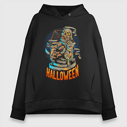 Толстовка оверсайз женская Halloween Mummy, цвет: черный