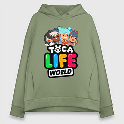 Толстовка оверсайз женская TOCA LIFE WORLD ТОКА ЛАЙФ ВОРЛД ПЕРСОНАЖИ, цвет: авокадо