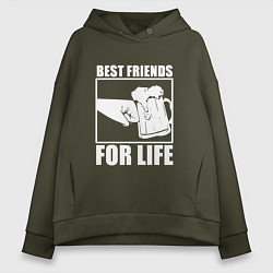 Женское худи оверсайз Best Friends For Life-Кулак встрою