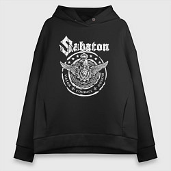 Женское худи оверсайз Белый логотип Sabaton