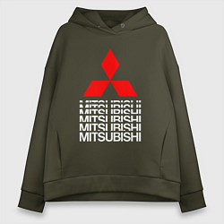 Женское худи оверсайз MITSUBISHI МИЦУБИСИ МИТСУБИСИ МИЦУБИШИ LOGO STYLE