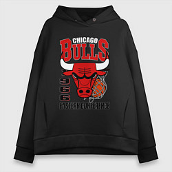 Толстовка оверсайз женская Chicago Bulls NBA, цвет: черный