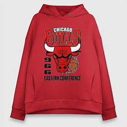 Толстовка оверсайз женская Chicago Bulls NBA, цвет: красный