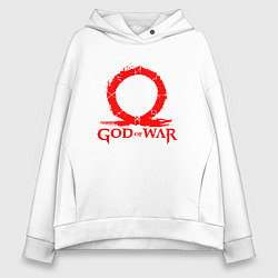 Женское худи оверсайз GOD OF WAR RED LOGO RAGNAROK