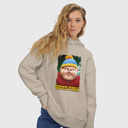 Толстовка оверсайз женская Eric Cartman 3D South Park, цвет: миндальный — фото 2