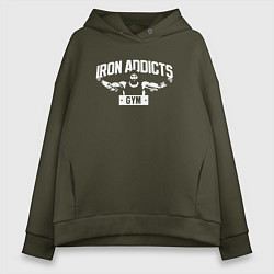 Толстовка оверсайз женская Iron Addicts Gym, цвет: хаки