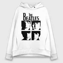 Толстовка оверсайз женская The Beatles - legendary group!, цвет: белый