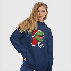 Толстовка оверсайз женская T-rex Merry Roar, цвет: тёмно-синий — фото 2