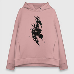 Толстовка оверсайз женская Взгляд из тьмы, цвет: пыльно-розовый