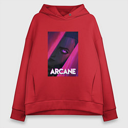 Толстовка оверсайз женская Arcane Neon, цвет: красный