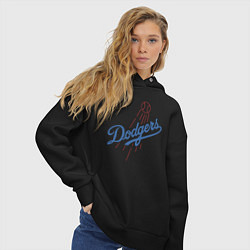 Толстовка оверсайз женская Los Angeles Dodgers baseball, цвет: черный — фото 2