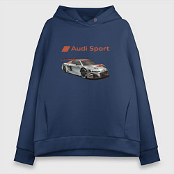 Толстовка оверсайз женская Audi sport - racing team, цвет: тёмно-синий