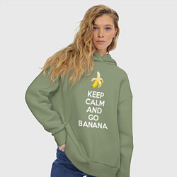 Толстовка оверсайз женская Keep calm and go banana, цвет: авокадо — фото 2