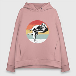 Толстовка оверсайз женская Judo - Fighters, цвет: пыльно-розовый