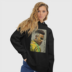 Толстовка оверсайз женская Neymar Junior - Brazil national team, цвет: черный — фото 2